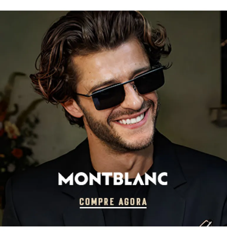 Banner   Banner de um homem branco com cabelo castanho usando óculos de sol da marca Montblanc