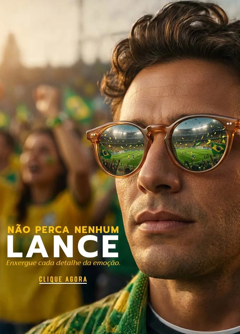 Banner Banner de um homem branco com cabelo castanho e com óculos de sol da marca oliver peoples