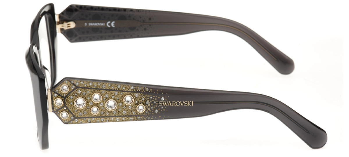 Óculos de Grau Swarovski 5467 001 Quadrado Preto Feminino | Ótica Mori
